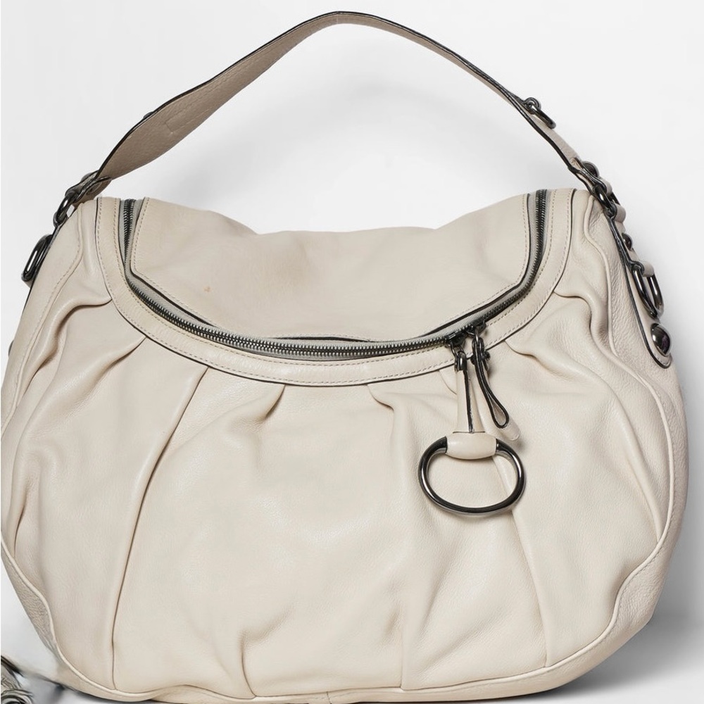Large Gucci Beige Leather Single Strap Shoulder Bag